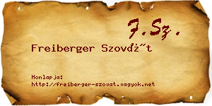 Freiberger Szovát névjegykártya